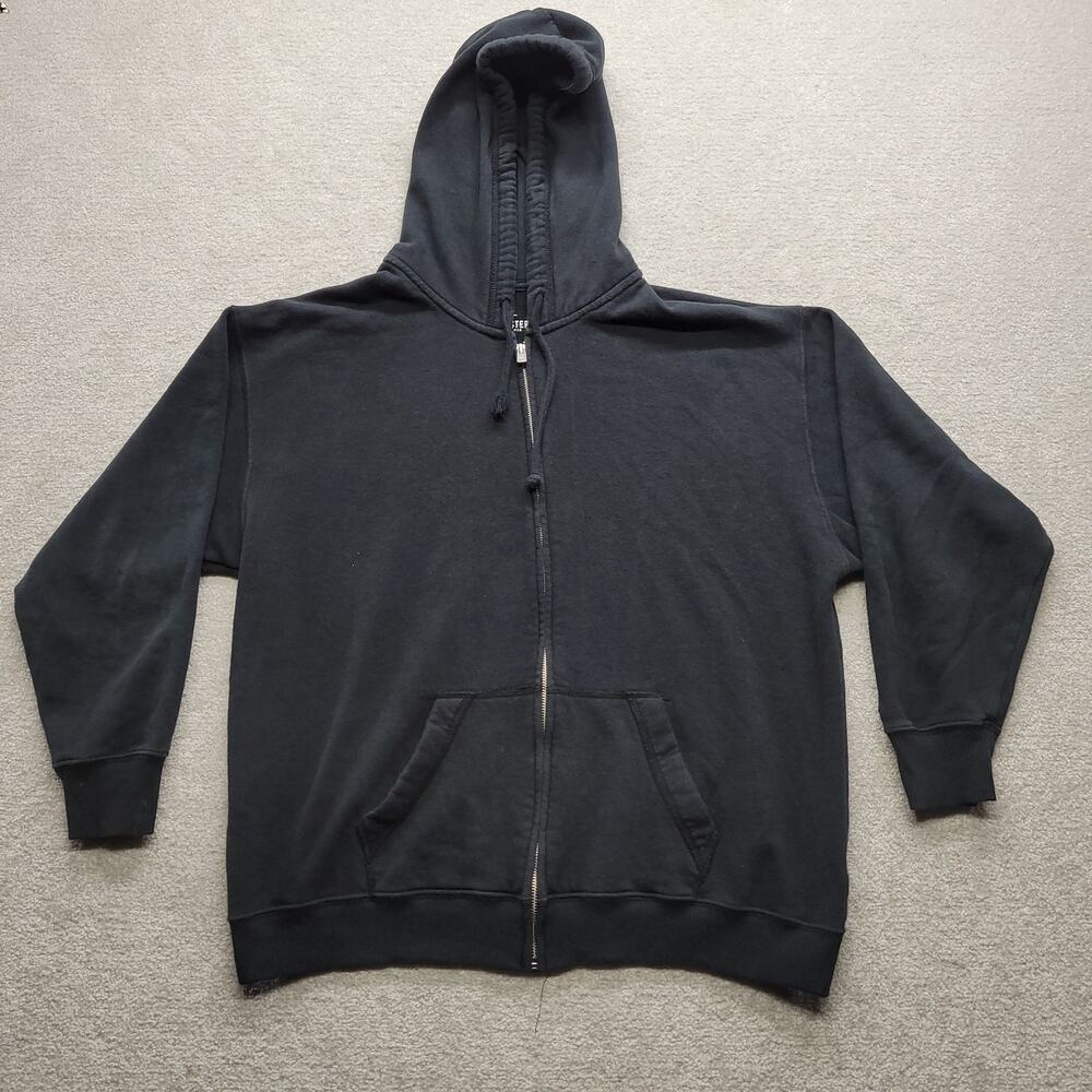 Hollister California Mens M Black Full Zip Hoodie Sweatshirt Logo Embroidered